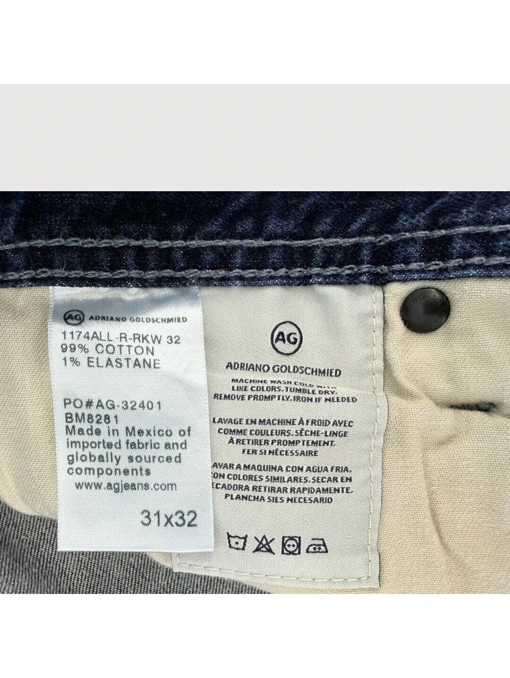 AG Graduate Tailored Leg Jeans 31x32 Dark Wash